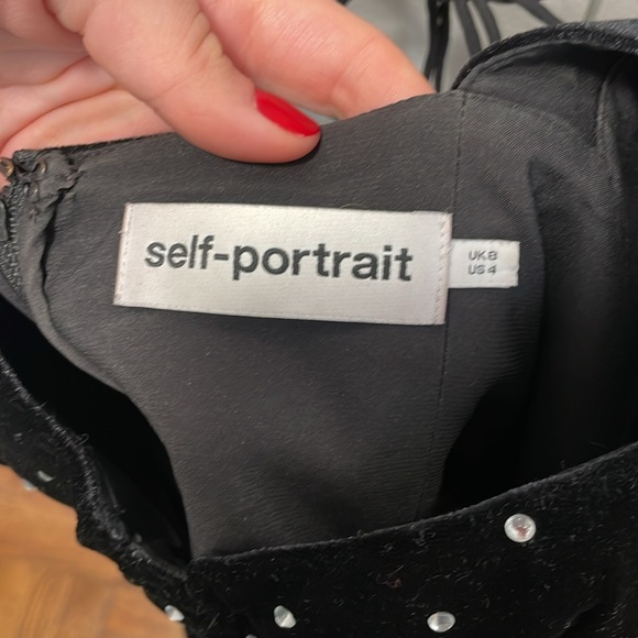 Self-Portrait Asymmetric Velvet Top - Picture 5 of 5